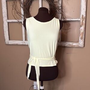 Calia womens wrap tie tank top size large yellow hiking biking outdoors summer g
